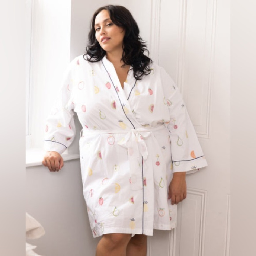 NWT PrintFresh Tie Robe in DISCONTINUED Houseplant Print